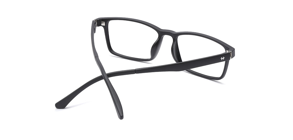 Happster Clipon Unisex Eyeglasses Full Frame Clipon Rectangle Large 53 Ultem SM SE6503