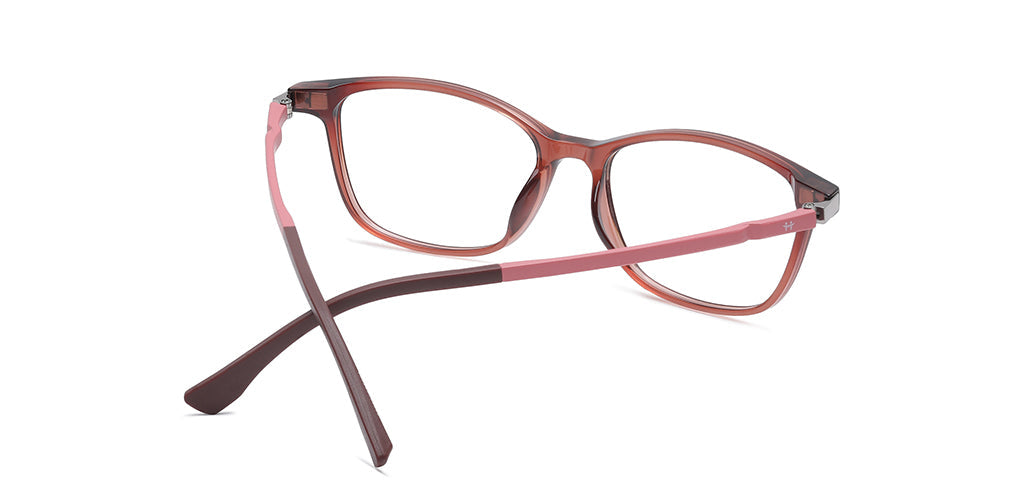 Happster Clipon Women Eyeglasses Full Frame Cateye Large 52 Ultem SM WX6508