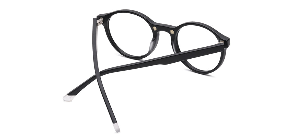 Happster Clipon Unisex Eyeglasses Full Frame Round Small 49 Acetate SM SW2326R
