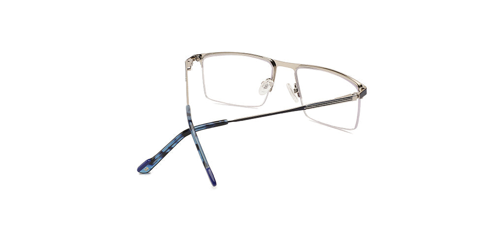 Happster Clipon Unisex Eyeglasses Half_Frame Square Large 53 Metal SM XJ5101