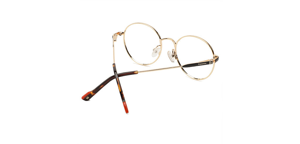 Happster Clipon Unisex Eyeglasses Full_Frame Round Small 48 Metal SM XJ5104