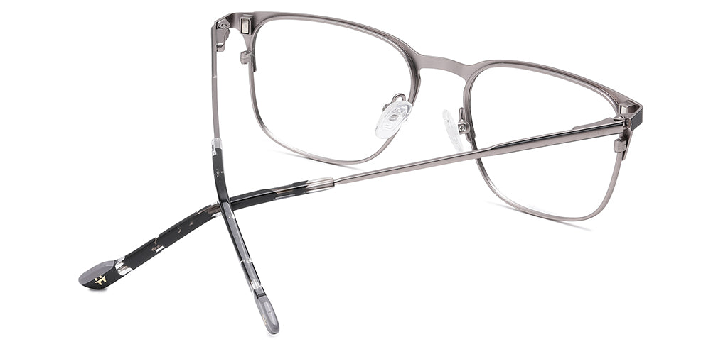 Happster Clipon Unisex Eyeglasses Full_Frame Square Medium 50 Metal SM XJ5102