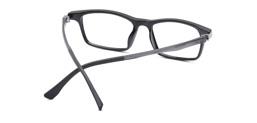 Happster Clipon Unisex Eyeglasses Full Frame Rectangle Medium 50 Ultem SM WX6507