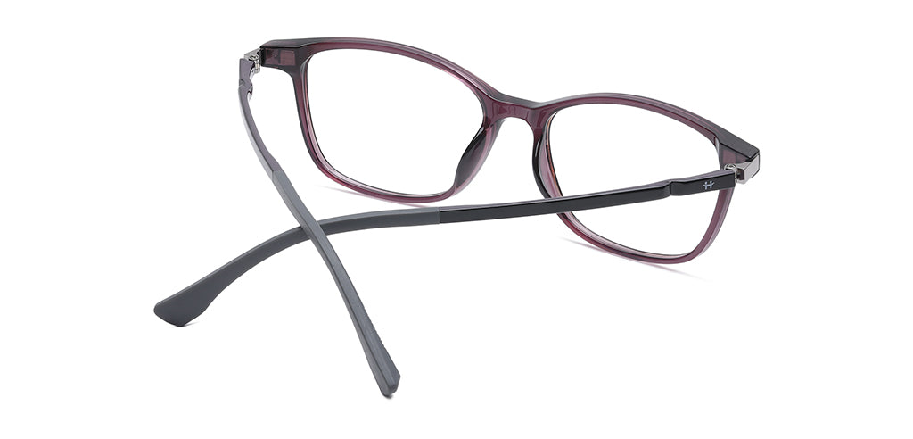 Happster Clipon Women Eyeglasses Full Frame Cateye Large 52 Ultem SM WX6508