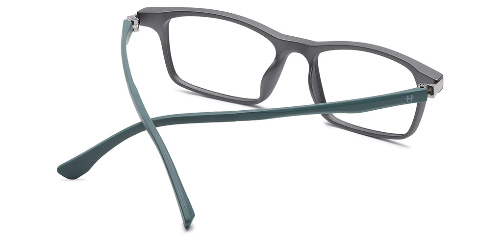Happster Clipon Unisex Eyeglasses Full Frame Rectangle Medium 50 Ultem SM WX6507