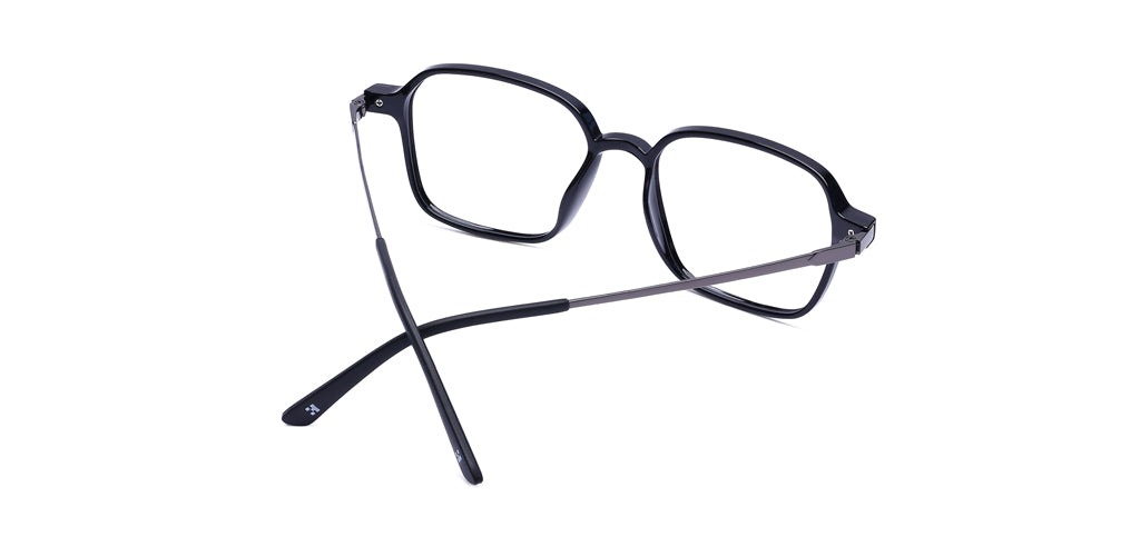 Happster Clipon Unisex Eyeglasses Full Frame Clipon Geometric Medium 51 Ultem SM WX6500