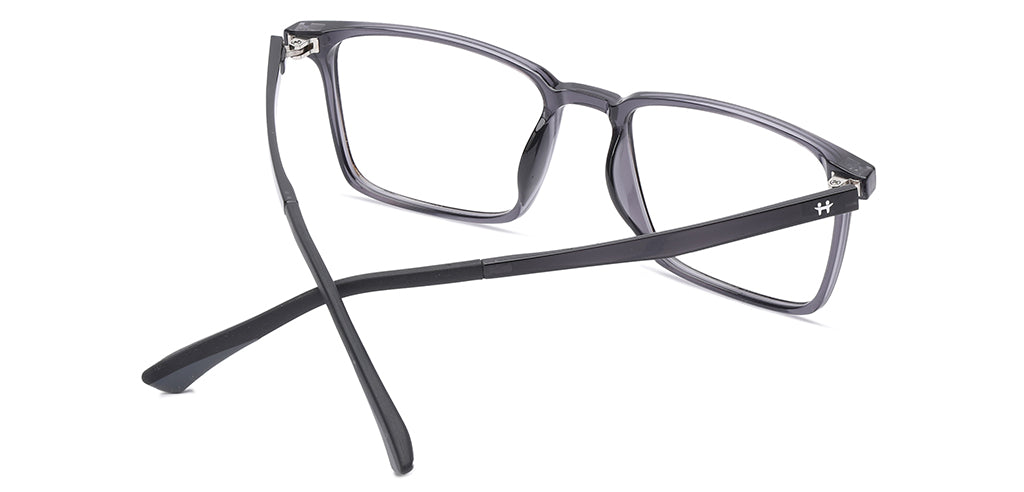 Happster Clipon Unisex Eyeglasses Full Frame Clipon Square Large 52 Ultem SM SE6502