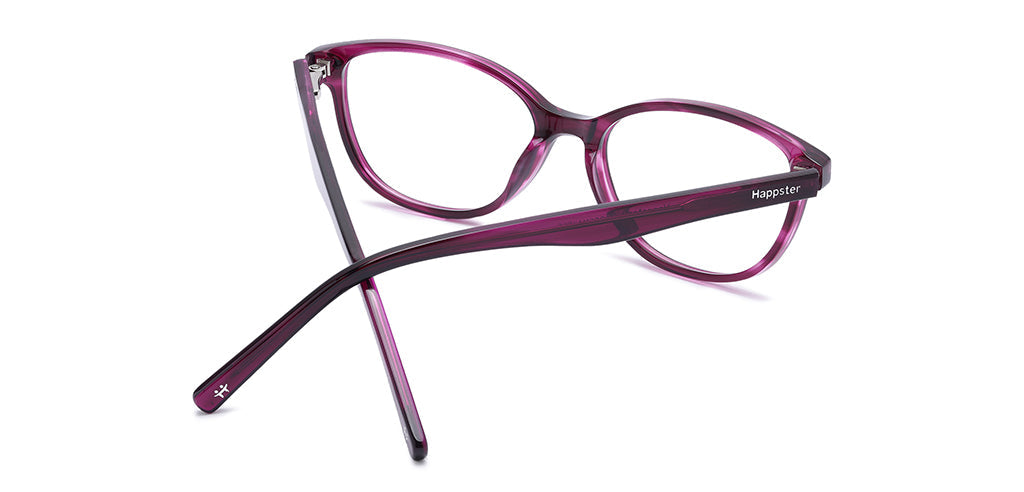 Happster Clipon Women Eyeglasses Full Frame Cateye Medium 50 Acetate SM SW2327