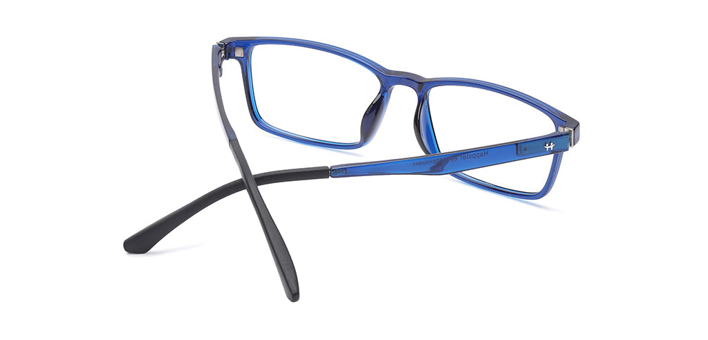 Happster Clipon Unisex Eyeglasses Full Frame Clipon Rectangle Large 53 Ultem SM SE6503