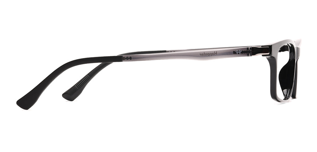 Happster Clipon Unisex Eyeglasses Full Frame Rectangle Medium 50 Ultem SM WX6507
