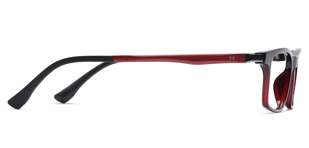 Happster Clipon Unisex Eyeglasses Full Frame Rectangle Medium 50 Ultem SM WX6507