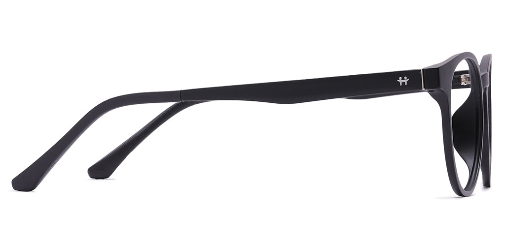 Happster Clipon Unisex Eyeglasses Full Frame Round Medium 49 TR90 SM SE2254 (5 in 1)