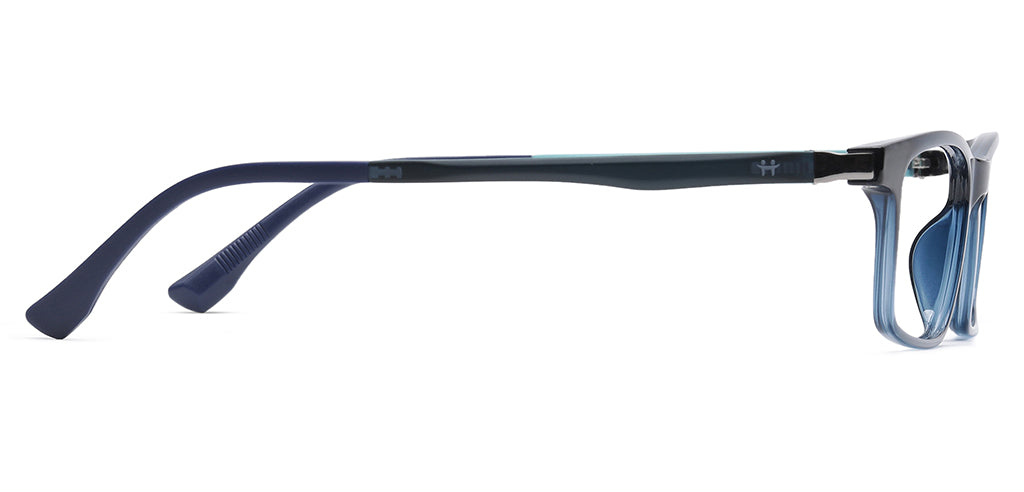 Happster Clipon Unisex Eyeglasses Full Frame Rectangle Medium 50 Ultem SM WX6507