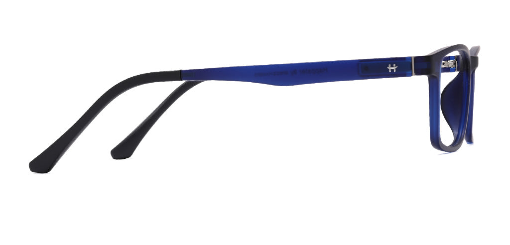 Happster Clipon Unisex Eyeglasses Full Frame Rectangle Large 53 TR90 SM SE2253 (5 in 1)