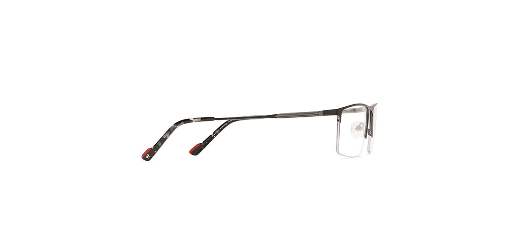 Happster Clipon Unisex Eyeglasses Half_Frame Square Large 53 Metal SM XJ5101