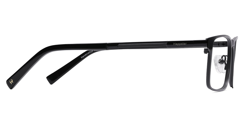 Happster Clipon Unisex Eyeglasses Full Frame Rectangle Large 53 TR90 SM XJ5108