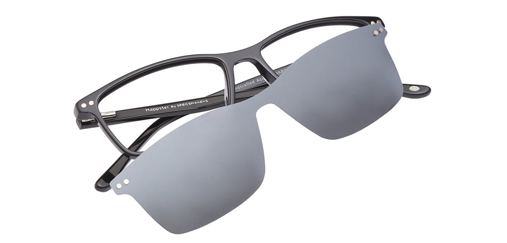 Happster Clipon Unisex Eyeglasses Full Frame Rectangle Medium 51 Acetate SM ANI2320