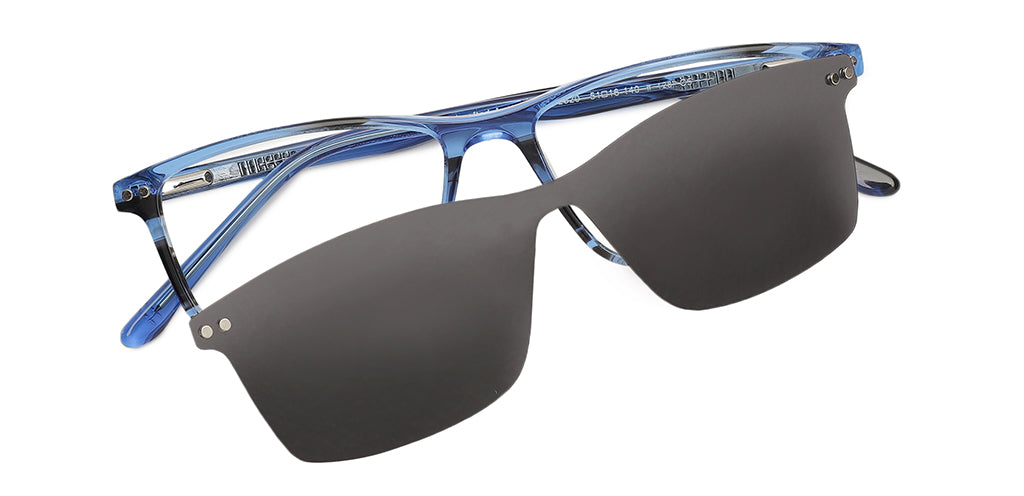 Happster Clipon Unisex Eyeglasses Full Frame Rectangle Medium 51 Acetate SM ANI2320