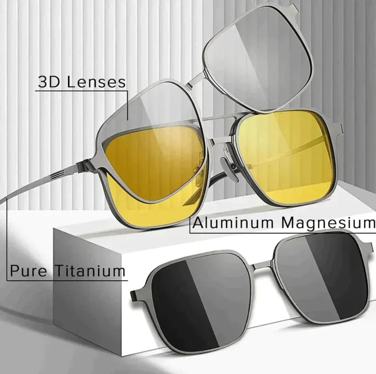 6 in 1 Magnetic Polarized Sunglasses