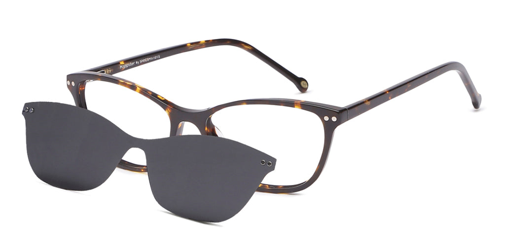 Happster Clipon Women Eyeglasses Full Frame Cateye Medium 50 Acetate SM ANI2319