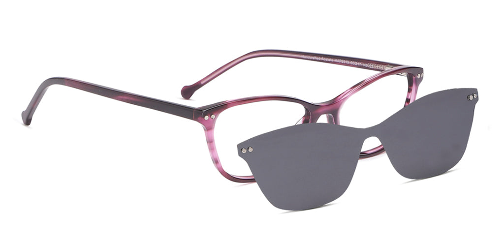 Happster Clipon Women Eyeglasses Full Frame Cateye Medium 50 Acetate SM ANI2319