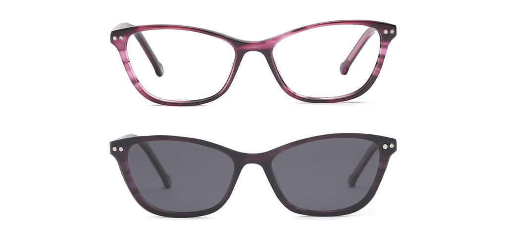 Happster Clipon Women Eyeglasses Full Frame Cateye Medium 50 Acetate SM ANI2319