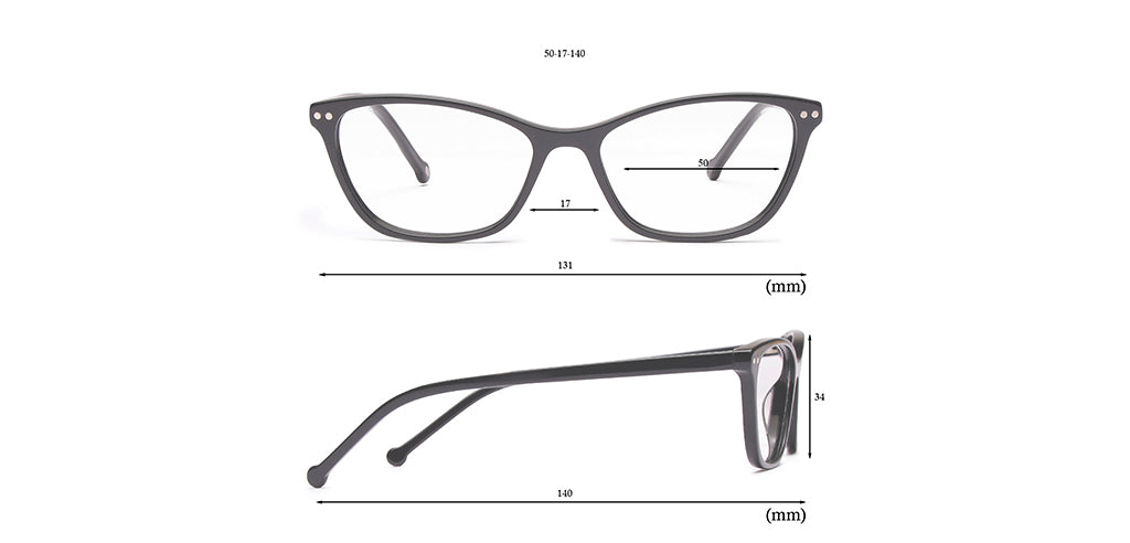 Happster Clipon Women Eyeglasses Full Frame Cateye Medium 50 Acetate SM ANI2319