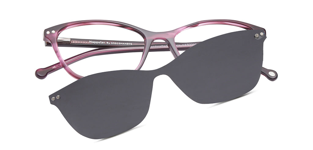 Happster Clipon Women Eyeglasses Full Frame Cateye Medium 50 Acetate SM ANI2319