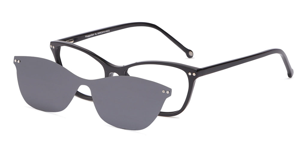 Happster Clipon Women Eyeglasses Full Frame Cateye Medium 50 Acetate SM ANI2319
