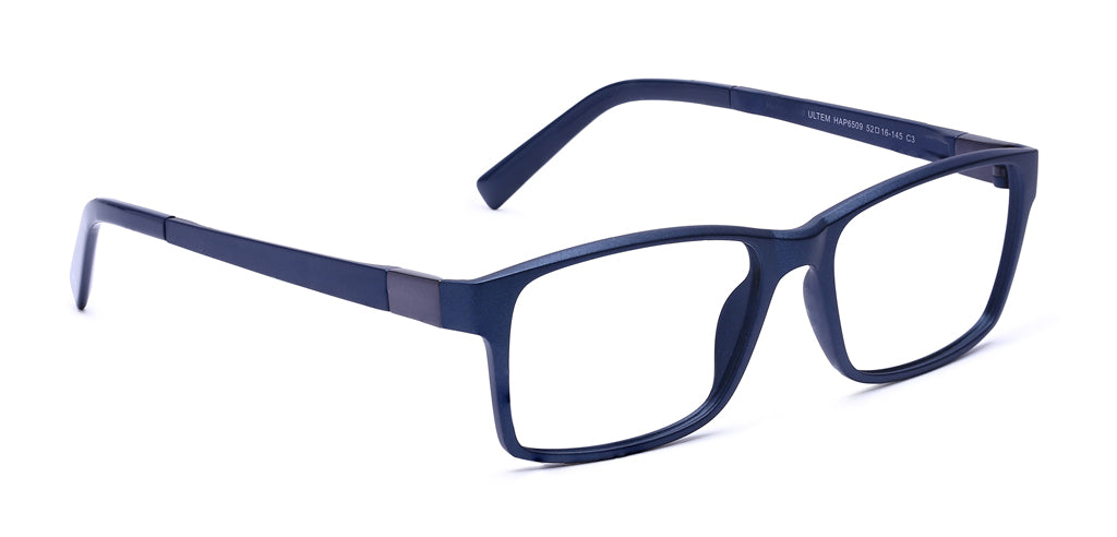 Happster Clipon Unisex Eyeglasses Full Frame Rectangle Medium 52 Ultem SM WX6509