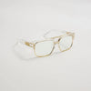 Classic Style Color Block UV400 Protection Resin Square Half Frame Men's Sunglasses